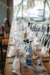 Elegant table setting and decoration at a beautiful wedding location