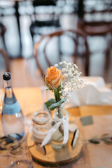 Elegant table setting and decoration at a beautiful wedding location
