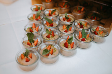 Delicious dessert buffet at a wedding reception in Germany