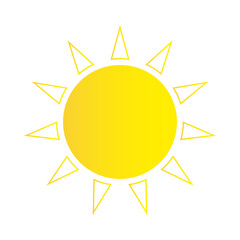 Sun icon. Weather sun icon. Yellow sun star. Summer elements for design. Vector illustration