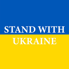Stand with Ukraine. Ukrainian flag symbol. Vector illustration