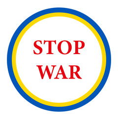 Stop war in Ukraine. Ukrainian flag symbol. Vector illustration