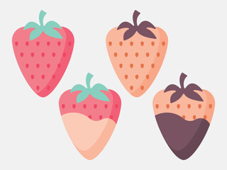 Modern chocolate dipped strawberries vector illustration