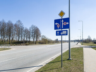 Road signs with restrictions for trucks.