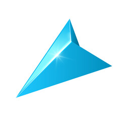Blue glossy crystal navigation 3d Gps arrow 