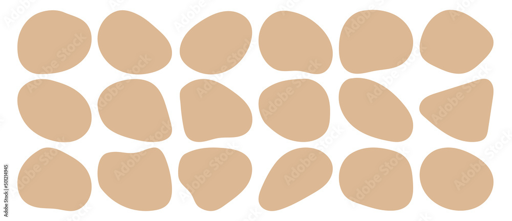 Wall mural organic blob shape with irregular form abstract vector illustration. random oval pebble, asymmetric 