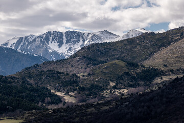 mountains in the snow