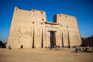 View of the Temple of Edfu, Egypt - obrazy, fototapety, plakaty