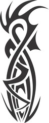 A beautiful illustration with tribal tattoo. Black color on a white background.