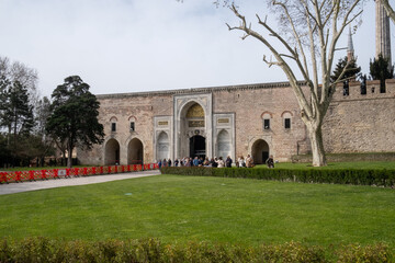 Room and gardens of the Topkapi Palace in Istanbul