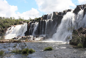 Waterfall in Chapada dos Veadeiros National Park, Goias, Brazil