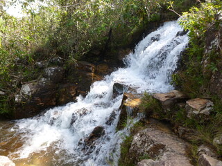 Waterfall in Chapada dos Veadeiros National Park, Goias, Brazil