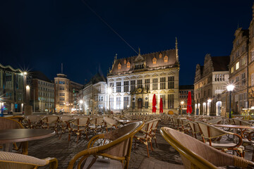 Bremer Marktplatz zur Blauen Stunde