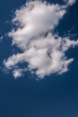 White cloud on blue sky with copy space