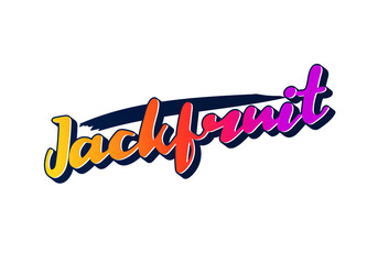Jackfruit text word mark, effect template with abstract, bold, and hand drawn style to use for business logo and brand