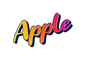 Apple text word mark, effect template with abstract, bold, and hand drawn style to use for business logo and brand