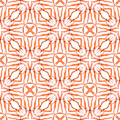 Medallion seamless pattern. Orange admirable boho