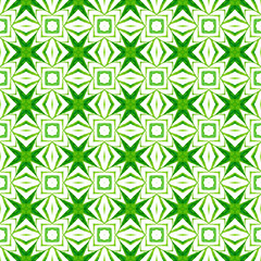 Medallion seamless pattern. Green amazing boho