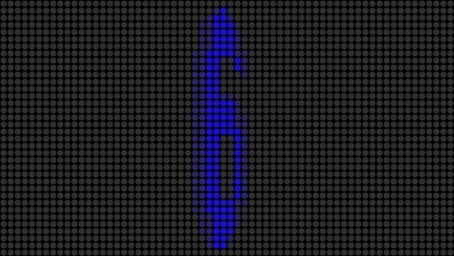 LED掲示板に映し出される10からのカウントダウン（青色）