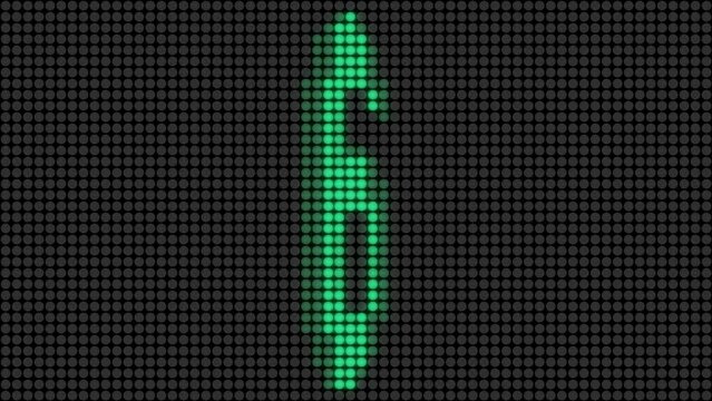 LED掲示板に映し出される10からのカウントダウン（エメラルドグリーン色）