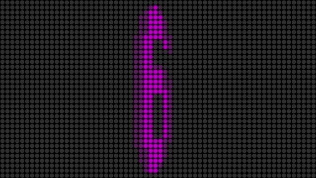 LED掲示板に映し出される10からのカウントダウン（ピンク色）