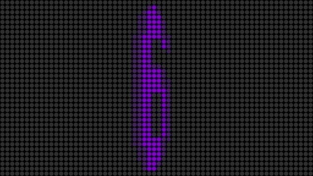 LED掲示板に映し出される10からのカウントダウン（紫色）