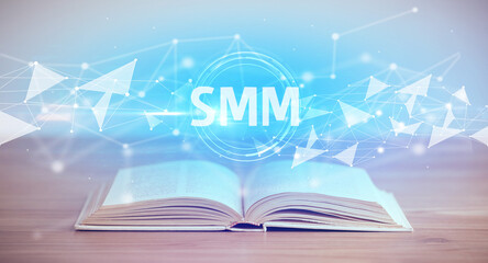 Open book with abbreviation concept