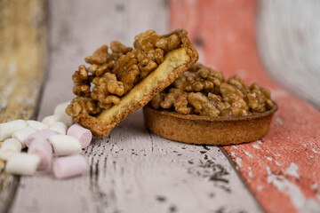 tartelettes aux noix avec guimauves
