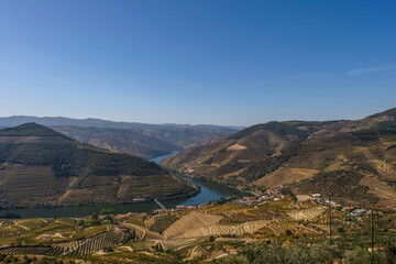 Fototapeta na wymiar Amazing Douro Valley Landscape on Pinhao, Douro Wine Region, Portugal