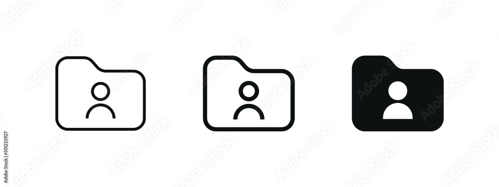 Aufkleber folder user icon, file document with profile person icon - mobile phone contacts icon sign - save to contact icon with user avatar icon