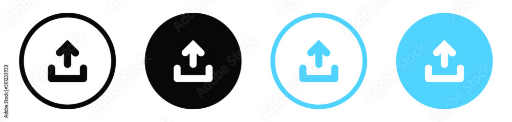 Poster upload icon - export arrow icon sign - upload file button, arrow up icon symbol