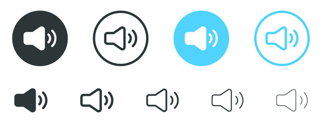 Speaker icon, sound volume icon symbol - loudspeaker icon button