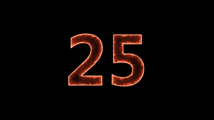 Neon number on black background. Learning numbers, serial number, price, place. 