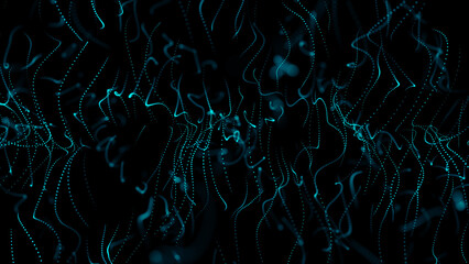 abstract colorful particle wave background animation. Abstract digital particle wave and light abstract background ,animation cyber or technology background.	