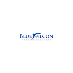 Letter F Blue Falcon Logo Sign Design