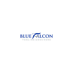 Letter F Blue Falcon Logo Sign Design