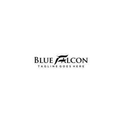 Letter F Blue Falcon Logo Sign Design