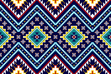 Geometric abstract ikat ethnic pattern design. Aztec fabric carpet mandala ornament chevron textile decoration wallpaper. Tribal turkey African Indian traditional embroidery vector background 