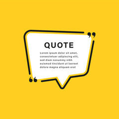 quote box frame, texting boxes speech bubble with quotation marks. line quote frames