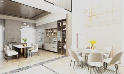 3D RENDER HOME LIVING ROOM