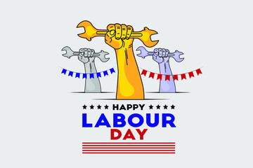 Happy Labour Day template design, Happy Labour Day Vector. 1st May International Labour Day, getting card template, Social medial post, Vector