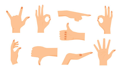 Obraz na płótnie Canvas Hand gestures set