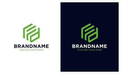 Creative modern abstract illustration of initials FD Combination with hexagon, geometric logo design template.