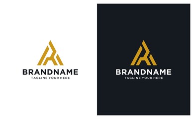 Letter AR triangle logo design vector template.