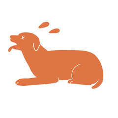 熱中症の犬のイラスト