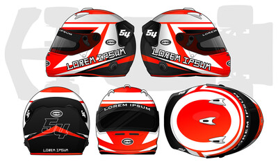 Sports racing helmet template vector design - obrazy, fototapety, plakaty