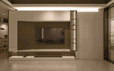 3d render of modern living room