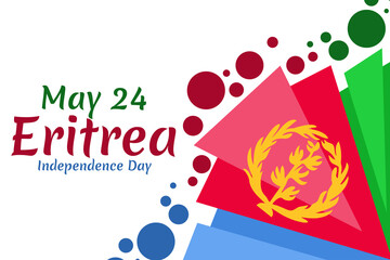 May 24, Independence Day of Eritrea  vector illustration. Suitable for greeting card, poster and banner.