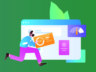 Internet workers collaborating with each other vector concept illustration
