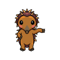 Fototapeta premium Cute little hedgehog cartoon standing